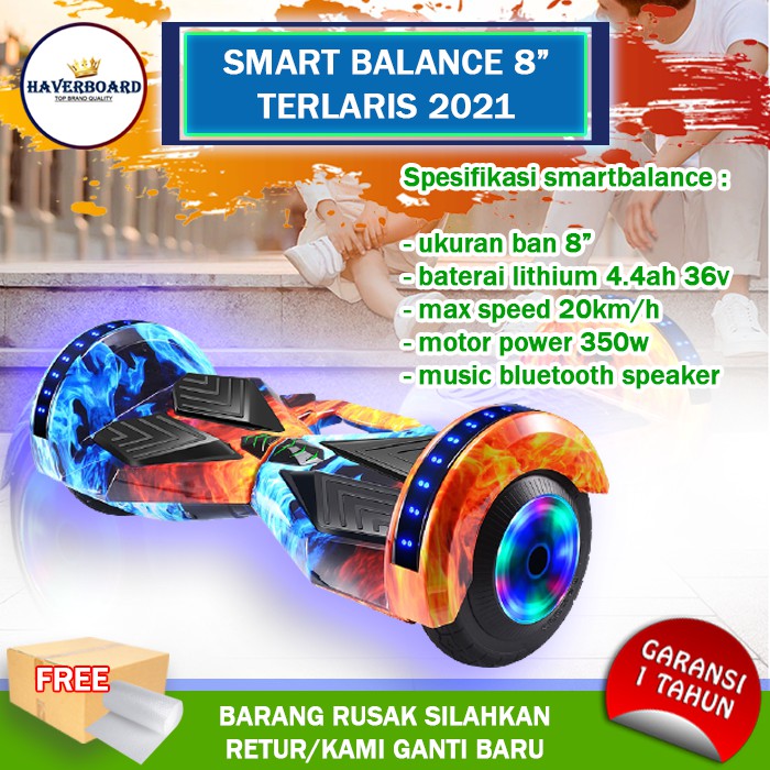 HOVERBOT hoperbot haper bot  8 inch 350W 20Km/hr led bluetooth musik speaker haverboard anak listrik