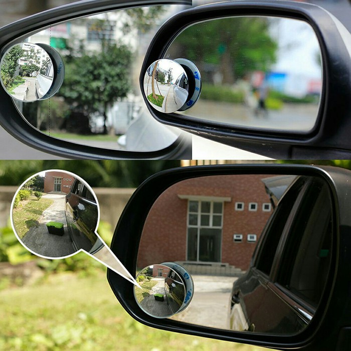 2Pcs Kaca Spion Mobil Tempel Cermin Blind Spot Mirror Car Putar 360