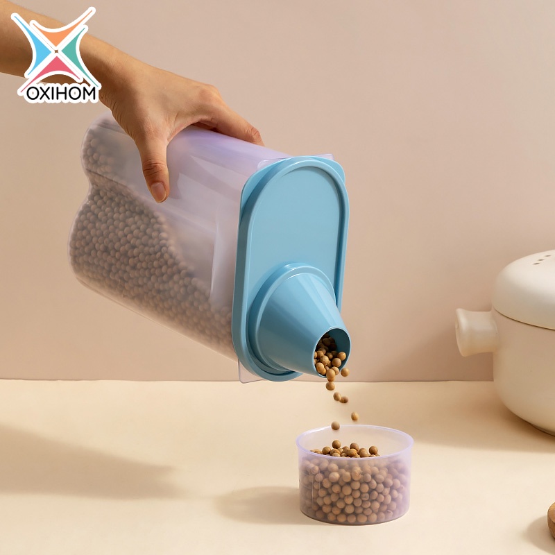 Oxihom Toples Plastik Makanan Snack Sereal Tuang Wadah Penyimpanan Makanan-6