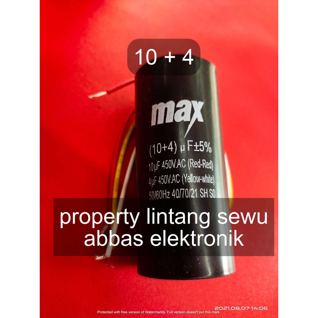 capasitor kapasitor mesin cuci 2 tabung 10 + 4 mikro 450 volt 10+4 450V