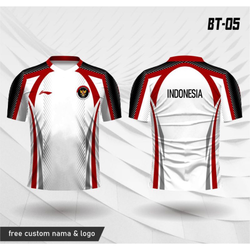 Baju Jersey badminton Indonesia kaos jersey free custom