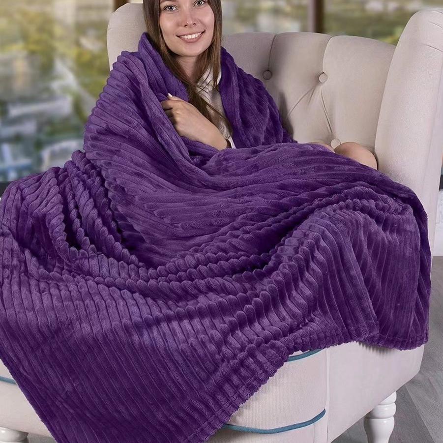  Selimut Bulu Dewasa Polos Emboss Tebal Super Lembut Polos Salur ukuran 150x200 180x200 시