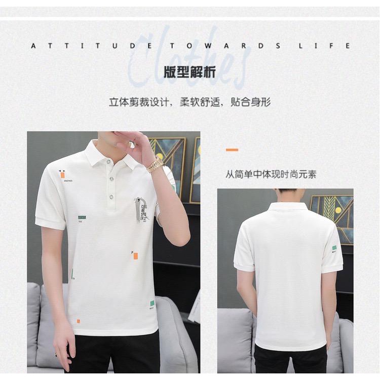 Mokokomo Atasan Wangky Pria Spider Lengan Pendek Polo Shirt Fashion Pria