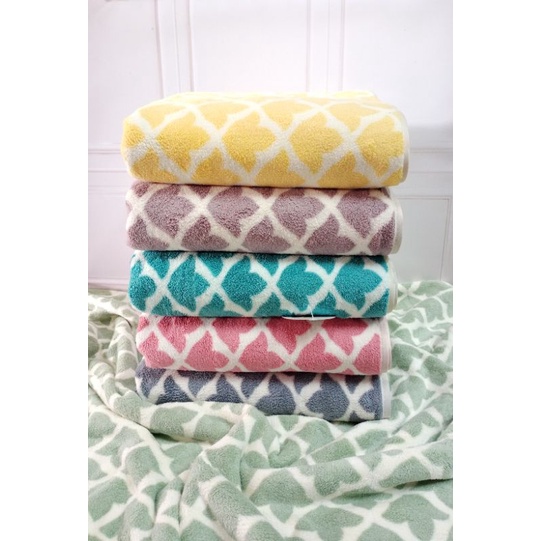 New Arrival!!! Handuk Mandi Dewasa Lembut|Handuk Import|Handuk Microfiber Wajik Daun 70x140cm