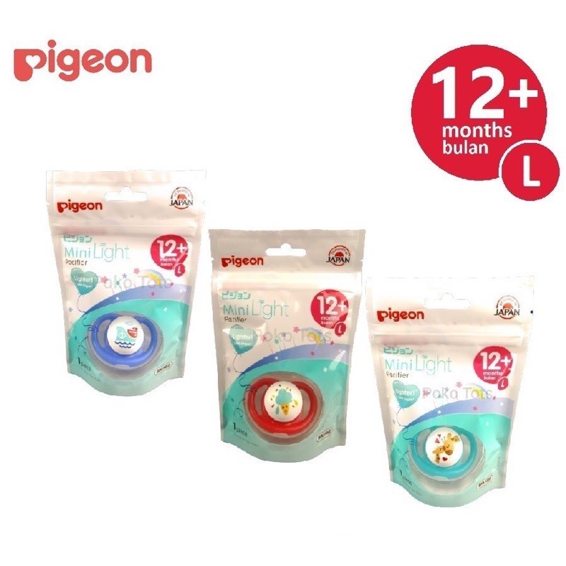 Empeng Pigeon Mini Light Pacifier Size S M L - Empeng Bayi dng Tutup - Empeng Pigeon Minilight Bayi