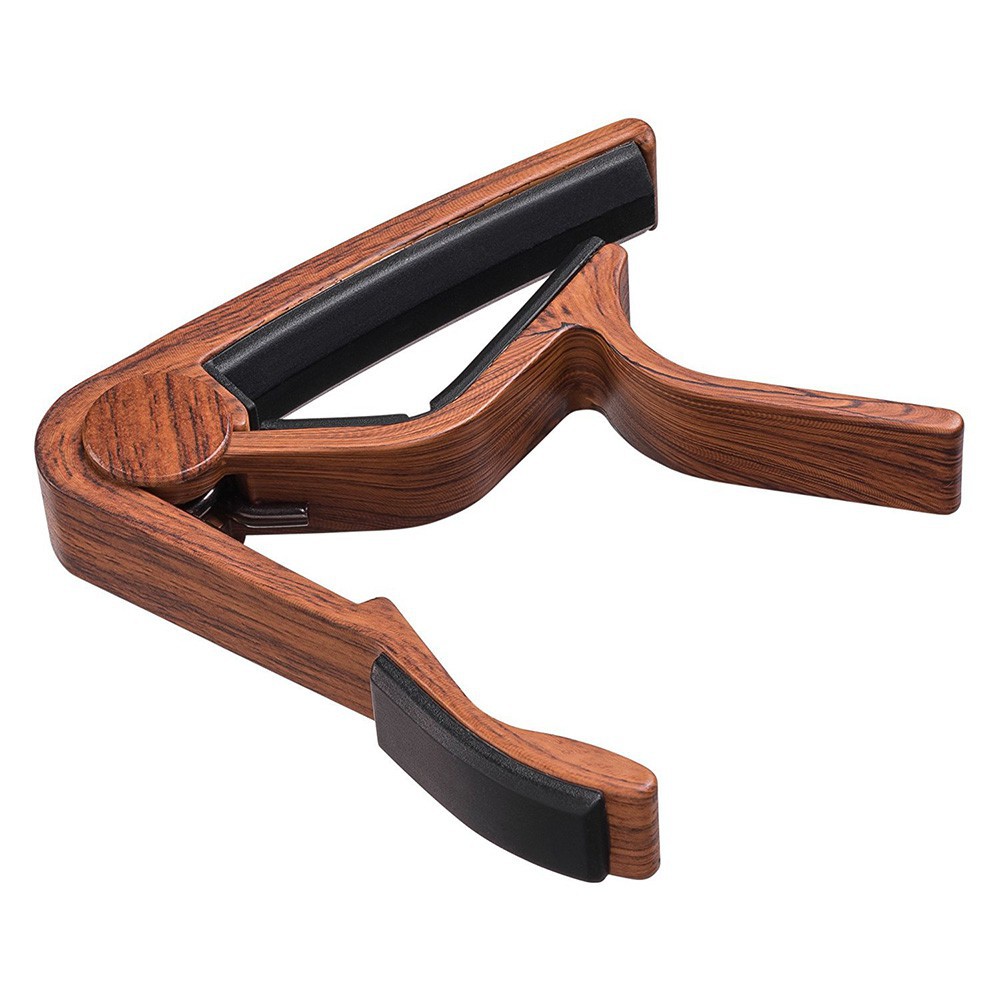 Capo Gitar Bahan Metal Motif Serat Kayu Dengan Bantalan Silikon Sempurna