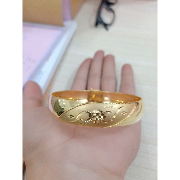 GELANG BANGKOK BESAR PERAK 925 LAPIS MAS