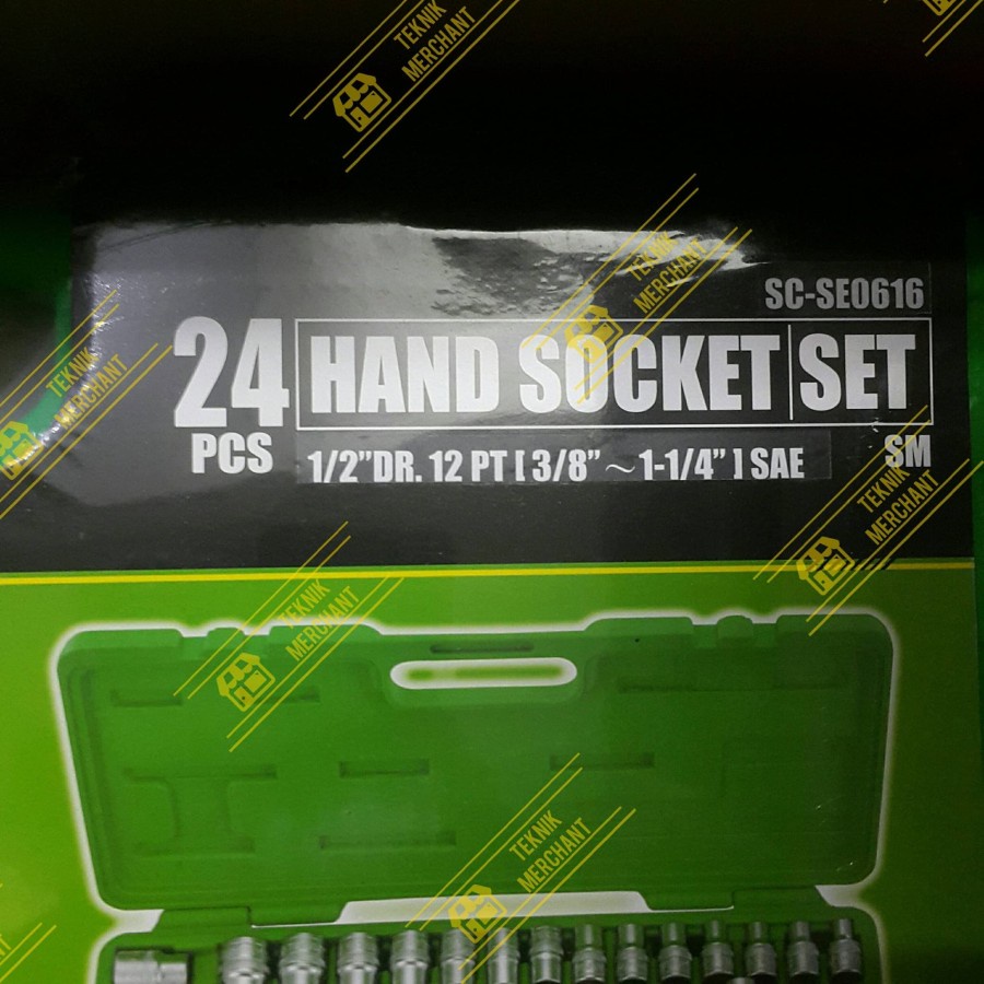 TEKIRO Socket SOK Set 24pcs 1/2inchi 3/8-1.1/4inchi 12PT