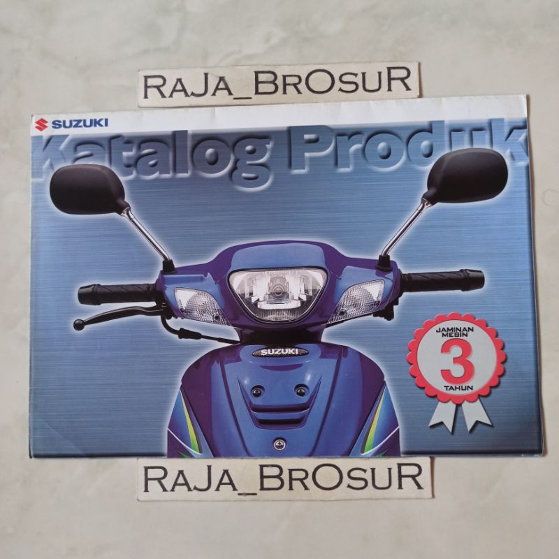 Poster brosur katalog leaflet jumbo Suzuki 2001 berisi motor Suzuki Shogun/Shogun R/Satria 120R Kenn