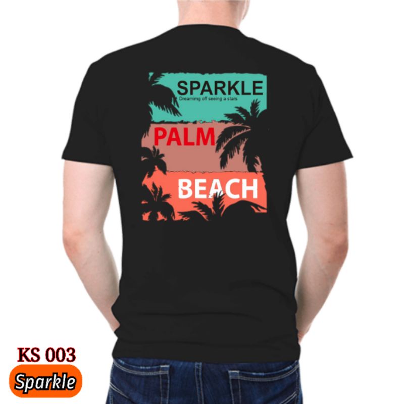 Kaos Distro Original Motif Palm Beach Cotton Combad 30s - Sparkle