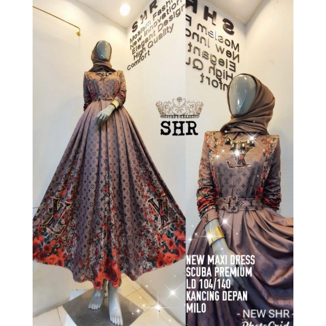 new maxi dress lv & GG scuba Ori SHR