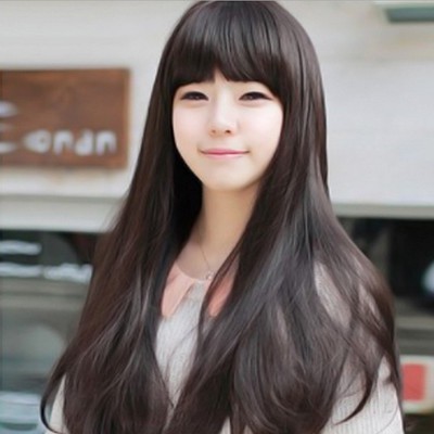 Wig Long Curly Natural Hair Women's Korean Version Top Quality Wig Rambut Fashion Wanita