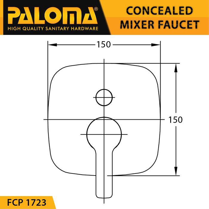 PALOMA FCP 1723 Keran Mixer 4 Lubang Tanam Dinding Tembok Kran Air