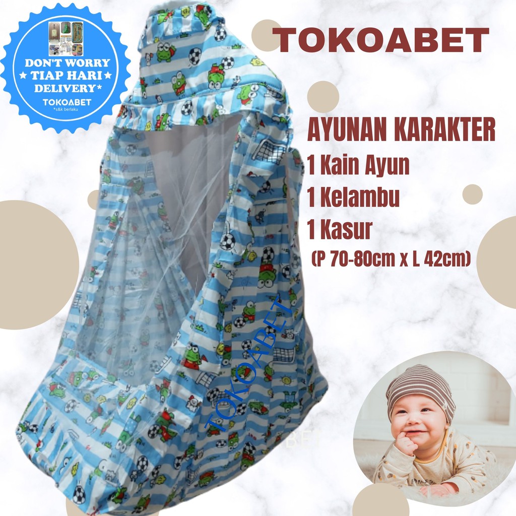 Ayunan karakter perlengkapan bayi dengan ayunan kain kasur kelambu (NO PER &amp; NO HANGER) NEW VARIANS