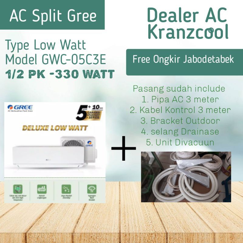 Promo MEGA ELEKTRONIK SALE   AC Gree 1/2 PK Low watt + Pemasangan