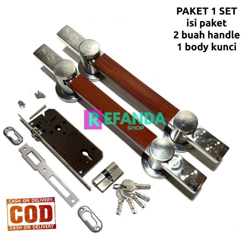 2biji/1set handle gagang tarikan pegangan pintu rumah minimalis panjang 25cm bahan stainless steel a