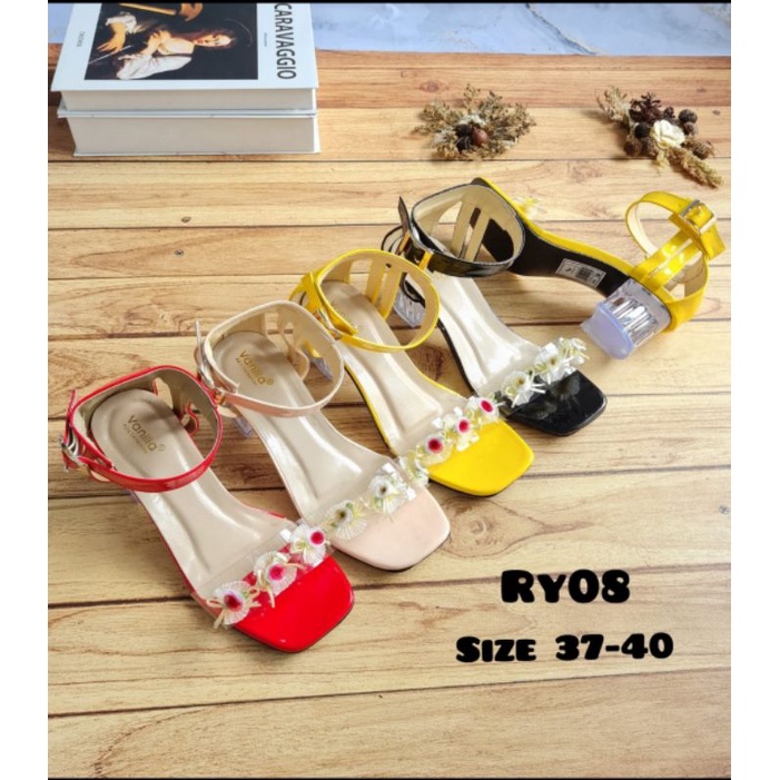 ABBUSHOES   RY 08 hak kaca bunga tasya 5cm