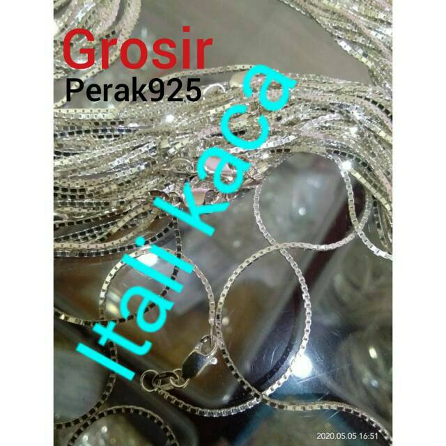 kalung ITALY KACA grosiran kadar 925 yg rhodium/lapis crom putih belinya 50 gr beratnya 3/4/5/,,,,gr