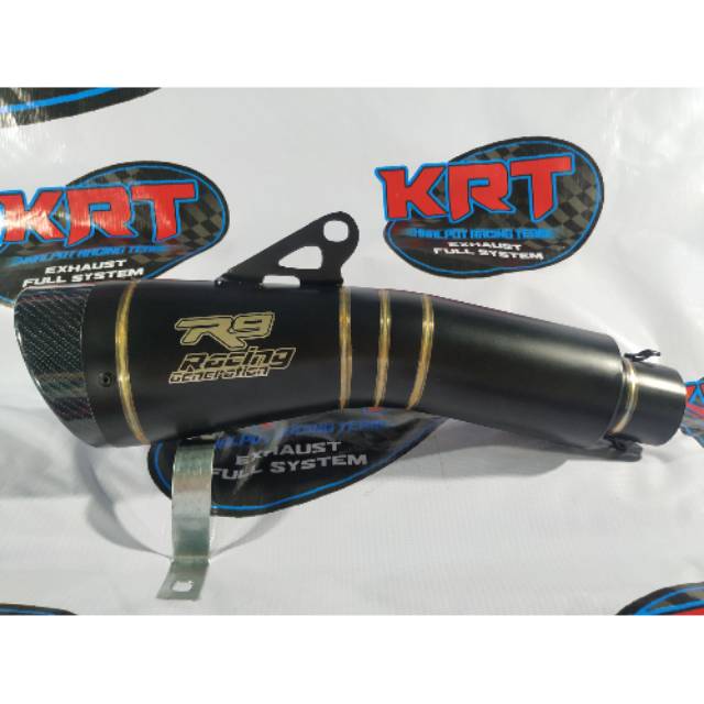 Knalpot slincer R9H2 Black All motor #Ninja250 #GSX #R15 #CBR #Tiger #Sonic #SatriaFU