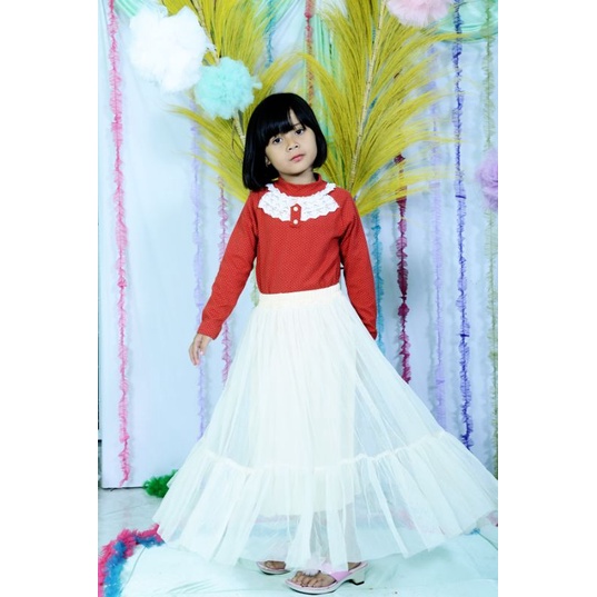 ROK TUTU ANAK REMPEL BAWAH/ROK TUTU FELICIA/ROK TUTU  PANJANG USIA 5-8 TAHUN