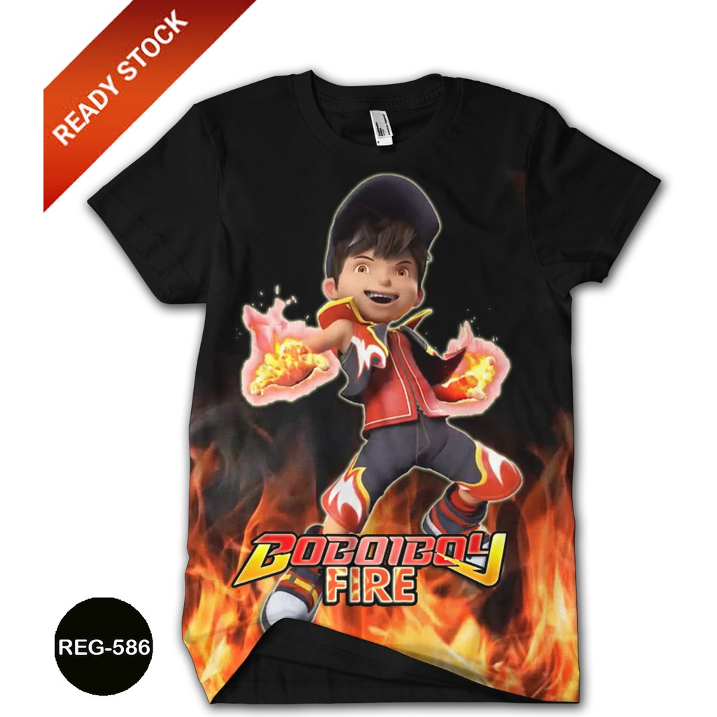 Kaos Boboiboy Fire Baju Anak dan Dewasa Boboiboy The Movie 2 Fashion Trendy