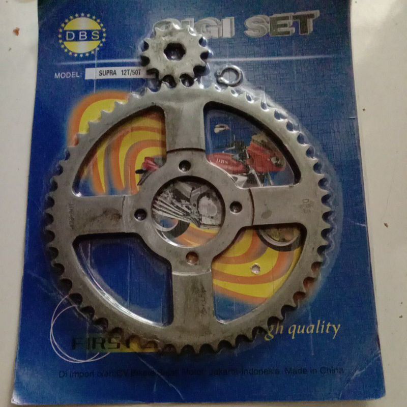 Gir 50 T 50T Honda Astrea-prima-Grand-win-Supra X100 Gear Set Depan+Belakang Sprocket GearSet Girset-2