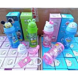 Botol minum kepala karakter Doraemon Hello Kitty Keropi Mickey Mouse BPA FREE