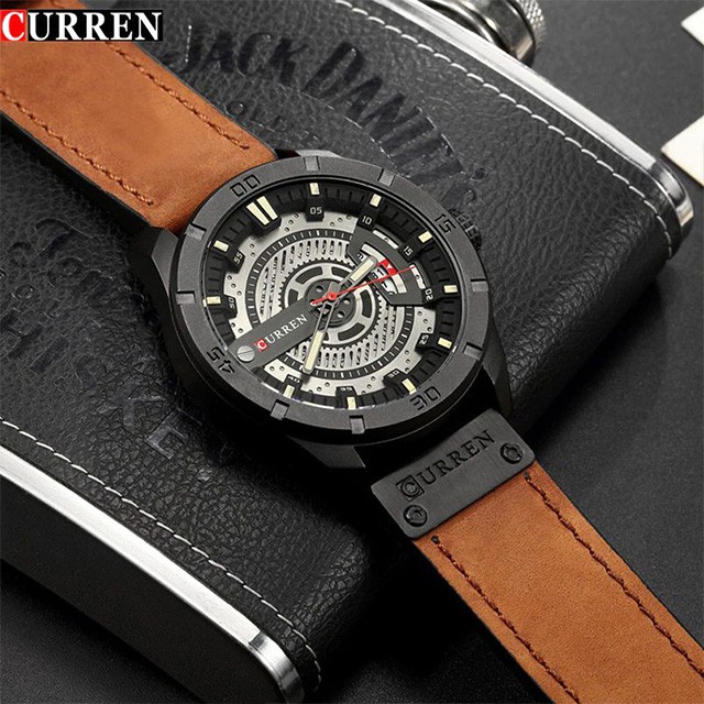 CURREN 8301 Jam Tangan Pria Analog Tali Kulit Chronograph Aktif WATCHKITE WKOS