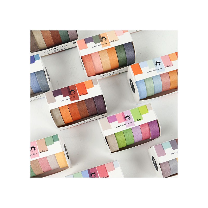 

Washi Tape 6set Warna Warni / Washi Tape Set 6 pc Seasons Color / Solatip Lucu Infeelme