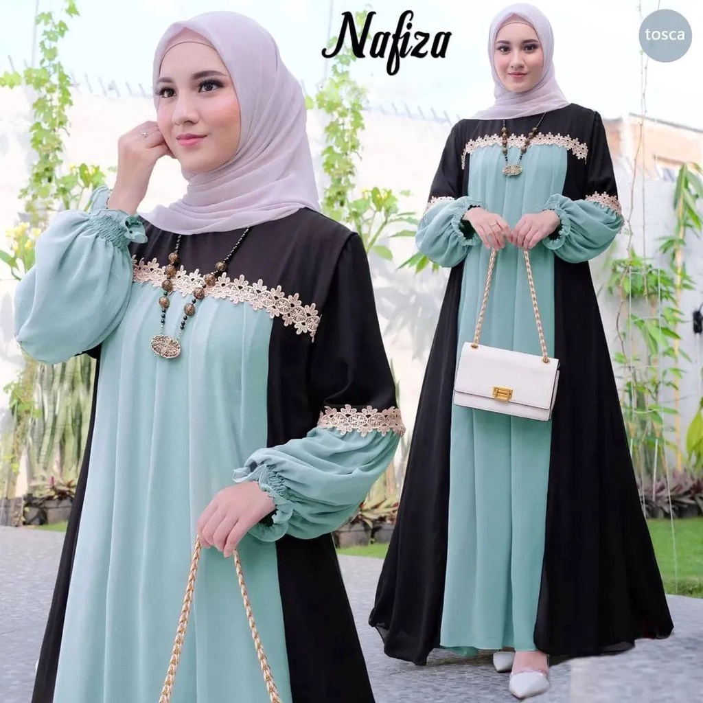 NAFIZA DRESS BL CERUTY BABYDOLL FULL PURING MIX RENDA LD 108 CM PB 137 CM  BAJU GAMIS FASHION TERBARU  BAJU DRES KEKINIAN SIMPLE DAN ELEGAN BAJU DRES BAHAN ADEM NYAMAN DI PAKAI BAJU DRES TERBARU 2022