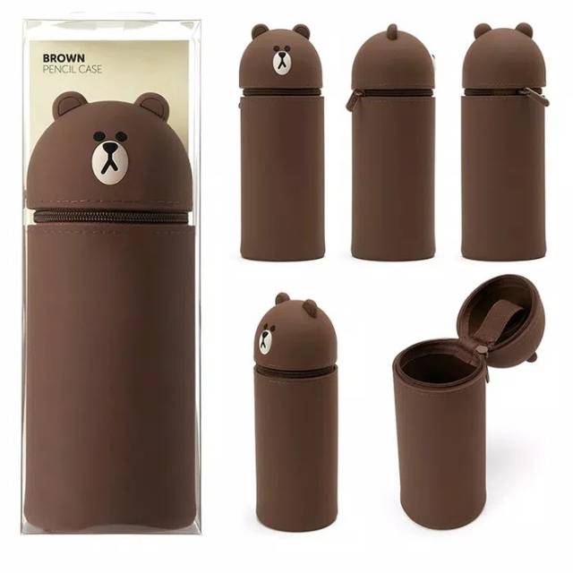

Tempat pensil Silicone Dua fungsi Pen Holder vs Smiggle -Brown