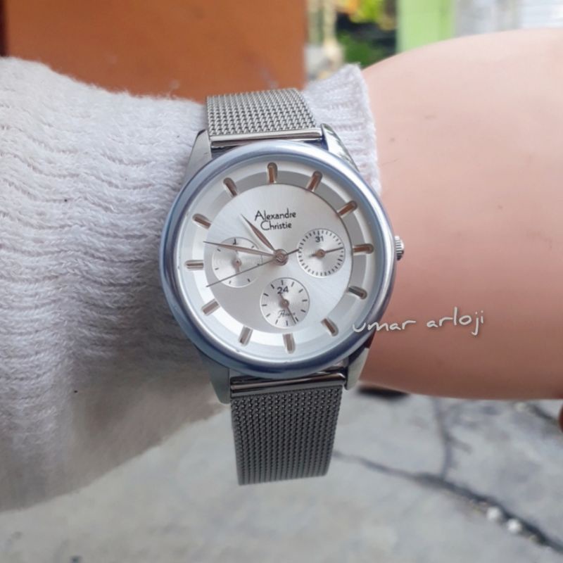 Jam Tangan Wanita Alexandre Christie Ac 2936 Bf Silver Blue Original Fashion Wanita