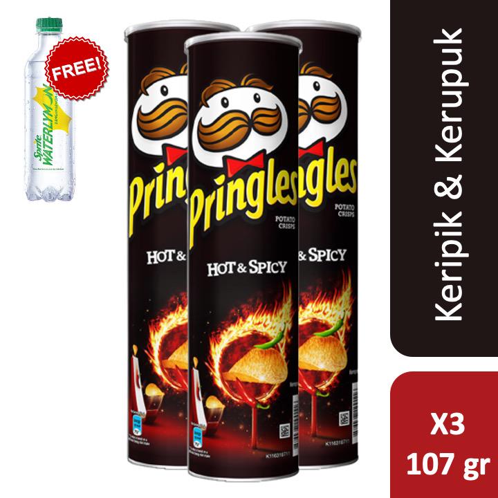 

Pringles Hot & Spicy 107 gr - 3 pcs Free Sprite Waterlymon 425 ml