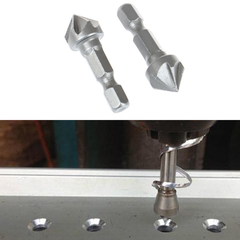 Mata Bor Countersink Heksagonal 6 Flutes Dengan Gagang Kayu