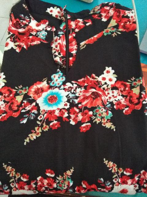 Dress Batik Stretch Combi Brokat M-xl