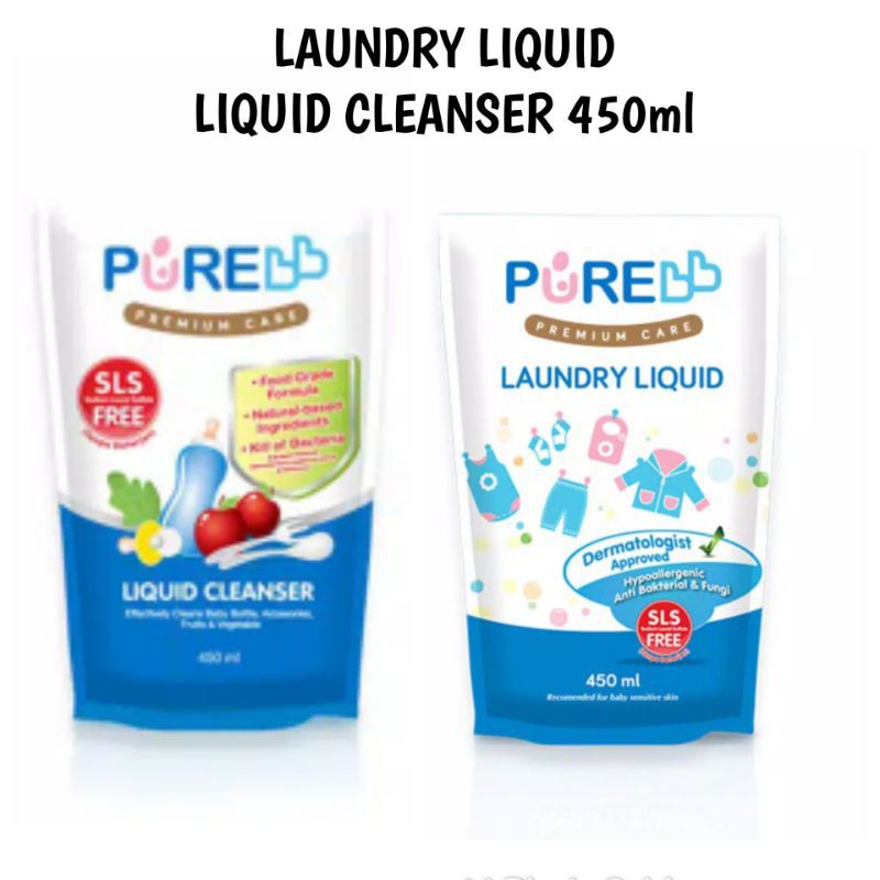 PureBB Pure BB Baby Laundry Detergent dan Liquid Bottle Cleanser 450ml