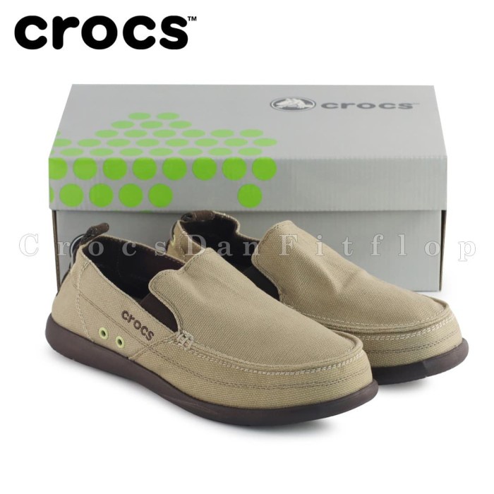 Crocs Walumen Original Sepatu Pria Slip On - Kakhi - 40