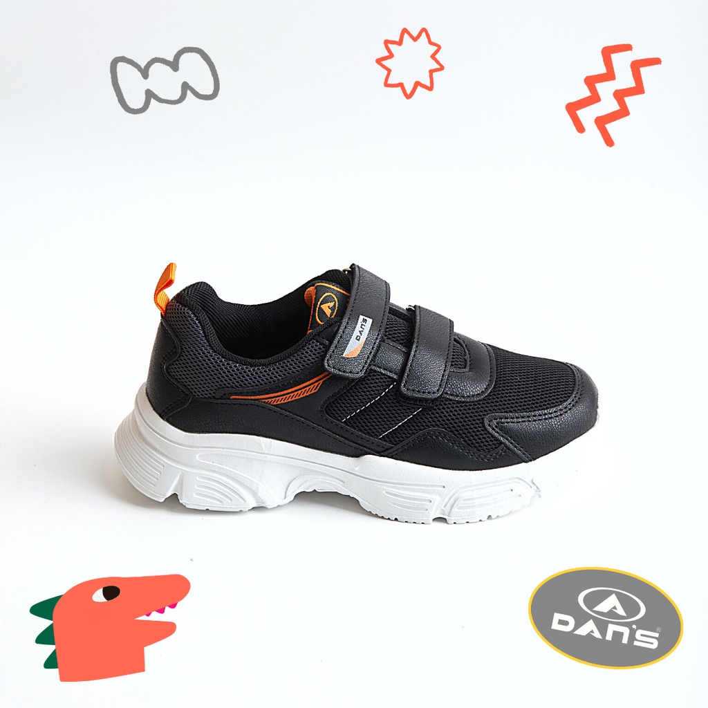 Dans Taven Sepatu Sneakers Anak Laki-Laki - Black Orange