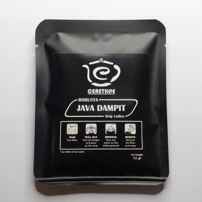 

Kopi Drip Robusta Java Dampit Malang 12gr Single Origin