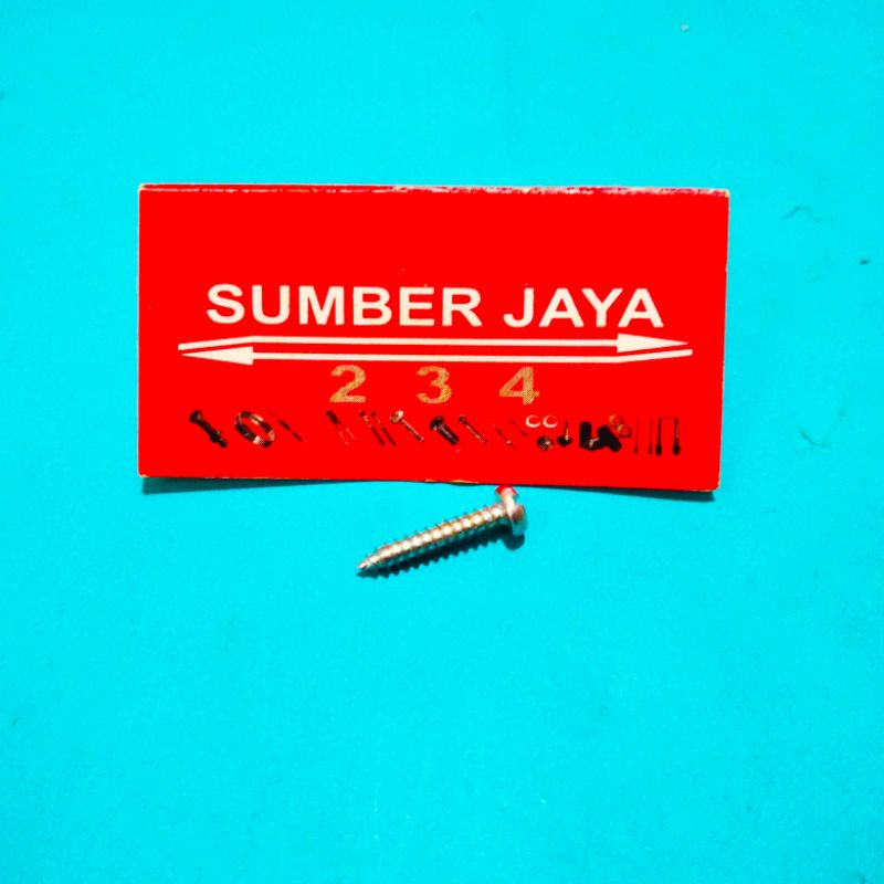 Baut TPJP M4 x 5/8 Putih isi 100 PCS Skrup 4 x 5/8 TERMURAH