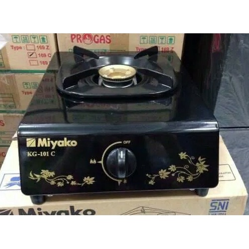 Miyako KG-101C Kompor Gas 1 Tungku FREE Paket Miyako Selang Gas Meter