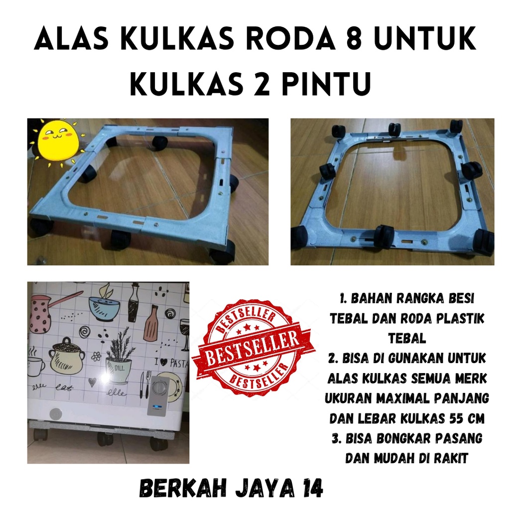 KAKI KULKAS UNTUK PINTU 2 RODA 8 WARNA RANDOM HARGA MURAH BARANG BERKUALITAS BAHAN BESI TEBAL BISA BONGKAR PASANG WARNA PUTIH PENYANGGA STAND ALAS KULKAS TERLARIS PROMO DISKON
