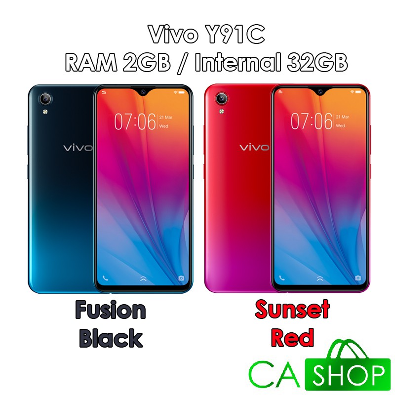 Vivo Y91c 2gb 32gb 2 32 Fusion Black Sunset Red Baru New Resmi Shopee Indonesia