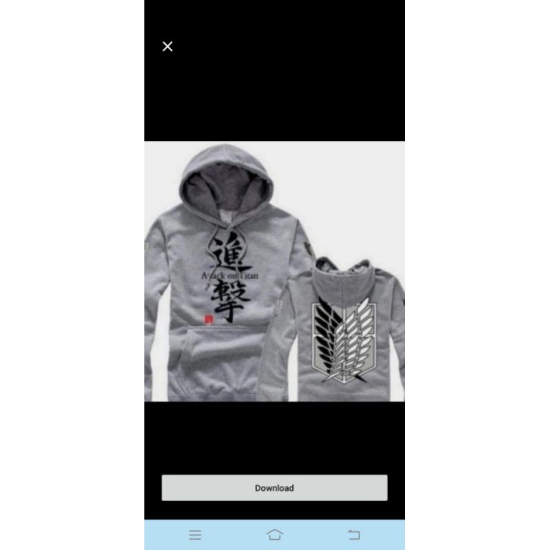 sweater  hoodie anime attack on titan aot