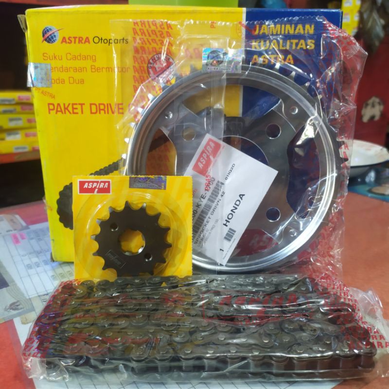 GEAR SET ASPIRA MEGA PRO NEW 150 VERZA CBR CB150R CBR150 CB VERZA GIR GIGI RANTAI TARIK PIRINGAN SET