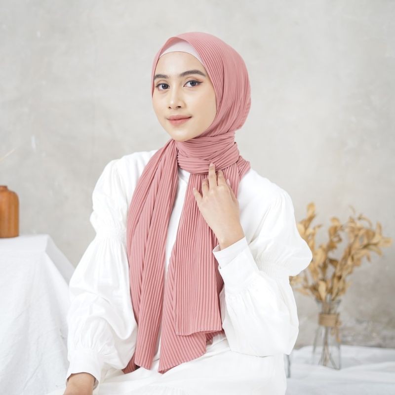 PROMO.11.11 pashmina plisket lidi premium tepi dijahit/neci/hijab pashmina full plisket lidi premium-2