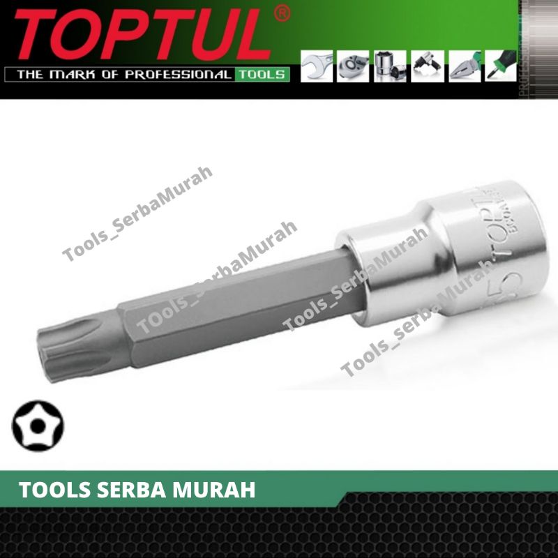 COD mata sock socket T40 Lubang bintang 5 Long DR 1/2" kunci t40 segi 5 Panjang