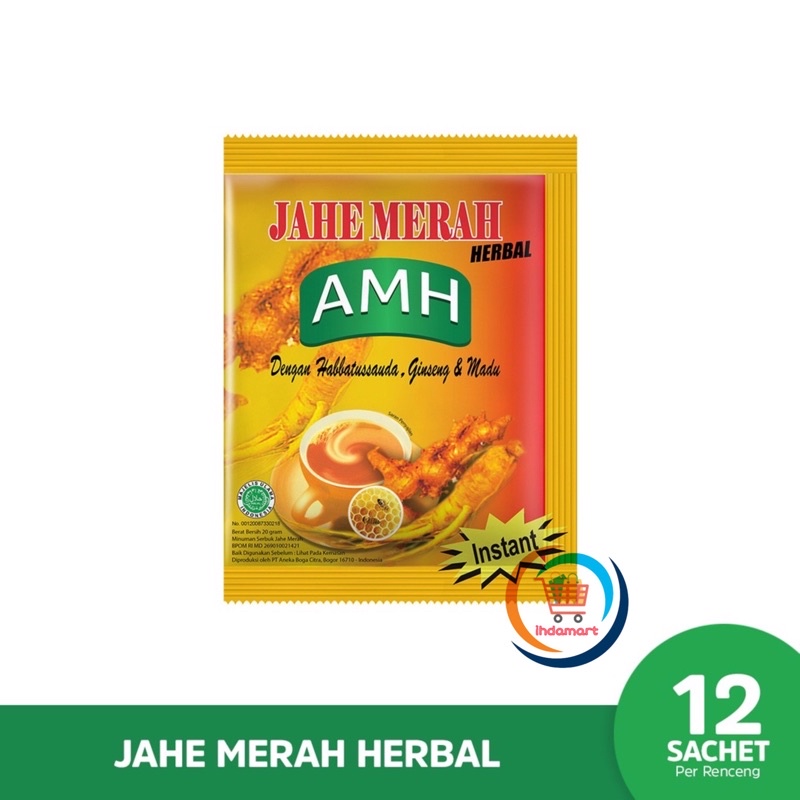 AMH Jahe Merah Herbal 1 Renceng Isi 12 pcs