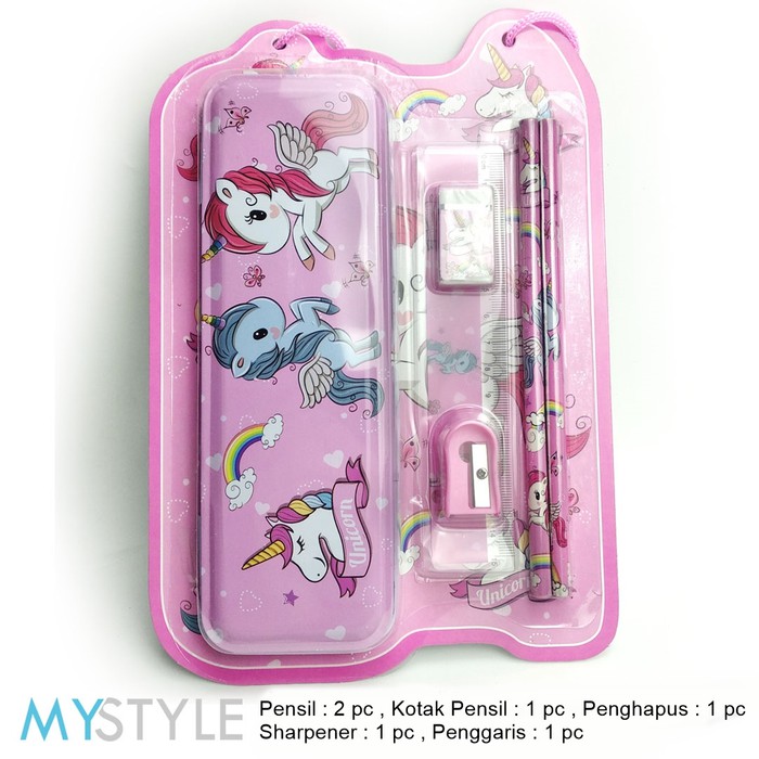 MYSTYLE PAKET ALAT TULIS KOTAK PENSIL SET 5 IN 1 (WJ8188) KARAKTER PENSIL SET LOL CARS-4