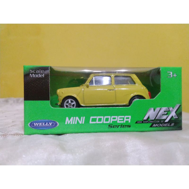 diecast welly mini cooper mr bean miniatur 1:60 murah